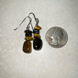 Tigers eye sterling silver earrings